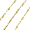 Ion Plating(IP) 304 Stainless Steel Dapped Chains, with Enamel, Soldered, with Spool, Yellow, 11x2x2mm, about 32.81 Feet(10m)/Roll