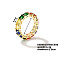 Fashionable European and American Style Brass Rhinestone Ring for Unisex, Colorful, Inner Diameter: 18mm