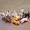 Cute and Adorable Cat Family Doll Ornaments, Various Forms, Cat Desktop Cake Decorations, Mixed Color, 15~40mm