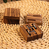 Square Wood Cufflinks Gift Storage Magnetic Boxes PW-WG77A80-01-3