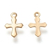 304 Stainless Steel Tiny Cross Charms STAS-K195-16G-2