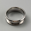 304 Stainless Steel Grooved Finger Ring Settings RJEW-WH0010-08D-P-2