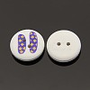 2-Hole Flat Round Mathematical Operators Printed Wooden Sewing Buttons BUTT-M002-13mm-05-2