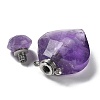 Natural Amethyst Perfume Bottle Pendants G-D058-11P-07-6