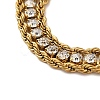 18k Gold-Plated Stainless Steel With Rhinestones Chain Bracelet for Women BJEW-S001-01-2