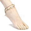 Natural Cowrie Shell Braided Bead Anklets Set for Girl Women AJEW-AN00451-02-5