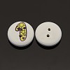 2-Hole Flat Round Number Printed Wooden Sewing Buttons X-BUTT-M002-13mm-1-2