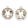 Brass Micro Pave Cubic Zirconia Pendants KK-S359-132C-RS-2