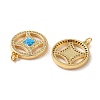 Copper Cash Brass Micro Pave Cubic Zirconia with Synthetic Opal Pendants KK-D096-08G-01-2