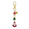 Christmas Santa Claus & Deer Handmade Glass Seed Beads Pendant Decorations HJEW-MZ00068-3