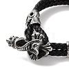 Men's Braided Black PU Leather Cord Multi-Strand Bracelets BJEW-K243-30AS-2