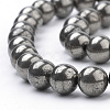 Natural Pyrite Beads Strands G-S249-01-8mm-3