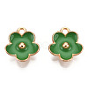 Light Gold Plated Alloy Enamel Pendants ENAM-R136-16F-3