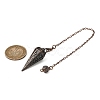 Rack Plating Brass Cone Dowsing Pendulum Pendants AJEW-G064-01-6