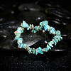 Natural Turquoise Chips Stretch Bracelets BJEW-BB16534-F-6
