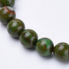 Natural Green Jade Beaded Stretch Bracelets BJEW-S128-01-2