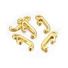 Golden Plated Alloy Letter Pendants X-PALLOY-P097-01-J-2