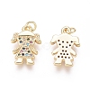 Golden Plated Brass Charms ZIRC-L087-023G-2