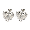 Heart Rack Plating Brass Micro Pave Cubic Zirconia Earrings for Women EJEW-E312-11P-1