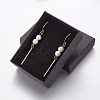 Eco-Friendly Dyed Glass Pearl Dangle Earrings EJEW-JE03058-01-2