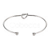 Non-Tarnish Knot Shape Cuff Bangle BJEW-N013-007-3