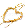 Heart Natural Yellow Quartz Chips Hanging Ornaments HJEW-G024-01C-3