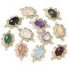 Natural Mixed stone Faceted Oval Connector Charms G-G181-06G-1