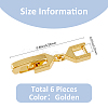 SUPERFINDINGS 6Pcs Brass Fold Over Clasps KK-FH0007-43A-2