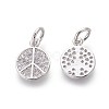 Brass Micro Pave Cubic Zirconia Charms ZIRC-J021-02P-RS-2