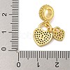 Rack Plating Brass Micro Pave Clear Cubic Zirconia European Dangle Charms KK-I718-21B-G-3