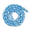 Opaque Solid Color Electroplate Glass Beads Strands EGLA-N013-P4mm-B10-2