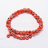 Handmade Evil Eye Lampwork Flat Round Bead Strands LAMP-L058-10mm-08-2