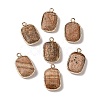 Natural Picture Jasper Faceted Pendants G-Q169-06G-03-1