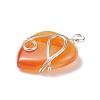Natural Red Agate Pendants PALLOY-JF01663-09-2