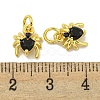 Rack Plating Brass Micro Pave Cubic Zirconia Spider Charms ZIRC-I065-02F-3