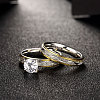 Trendy 316L Titanium Steel Cubic Zirconia Couple Rings for Women RJEW-BB06902-8A-4