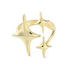 Brass Star Open Cuff Ring for Women RJEW-A042-01B-2