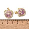 Brass Micro Pave Cubic Zirconia with Synthetic Opal Pendants KK-D096-22G-3