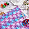 Fish Scale Pattern Polyester-Cotton Fabric DIY-WH0430-114A-5