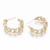 Semicircular Brass Half Hoop Earrings X-KK-T062-38G-NF-3