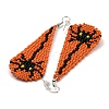 Boho Seed Bead Halloween Spider Tassel Earrings EJEW-Q380-04B-2