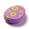 Easter Egg with Flower Silicone Beads SIL-R014-06C-2