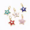 Brass Micro Pave Cubic Zirconia Charms KK-G360-09-1