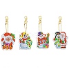 Christmas Theme DIY Diamond Painting Keychain Kit DRAW-PW0007-03G-1