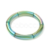 4Pcs 4 Color Acrylic Curved Tube Stretch Bracelets Set for Women BJEW-JB09305-03-4