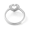 Heart Adjustable 925 Sterling Silver Ring Components STER-G042-06P-3