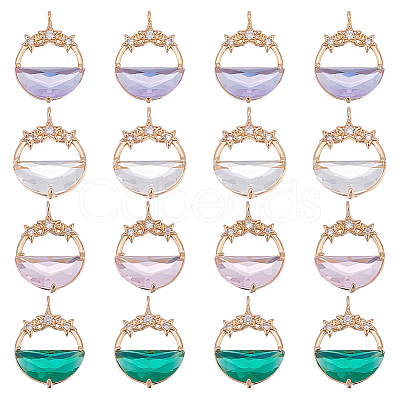 AHADERMAKER 16Pcs 4 Colors Glass Pendants GLAA-GA0001-32-1