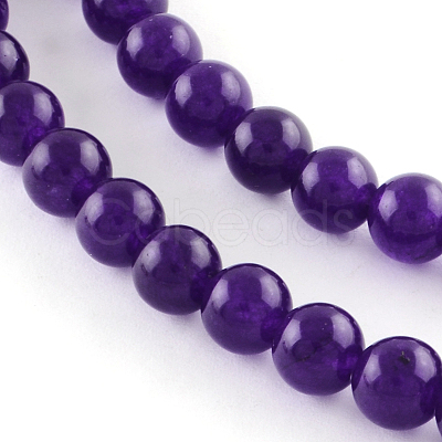 Dyed Natural White Jade Round Bead Strands G-Q937-4mm-22-1