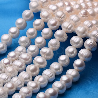 Potato Natural Cultured Freshwater Pearl Beads Strands PEAR-E007-11-12mm-AB-1