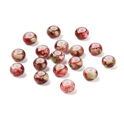 Opaque Spray Painted Glass Beads GLAA-G118-01U-1